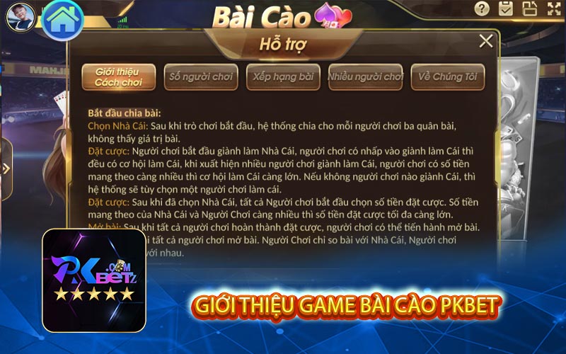 gioi thieu game bai cao pkbet